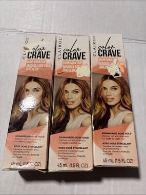 Clairol Color Crave Hair Makeup - Shimmering Rose Gold 3 pack